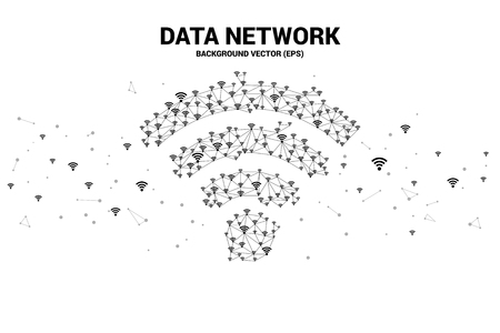Vector Polygon line connect mobile data icon signage. Concept for mobile and wireless data network.のイラスト素材