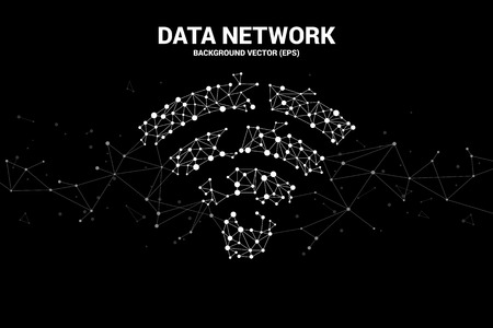 Vector Polygon line connect mobile data icon signage. Concept for mobile and wireless data network.のイラスト素材