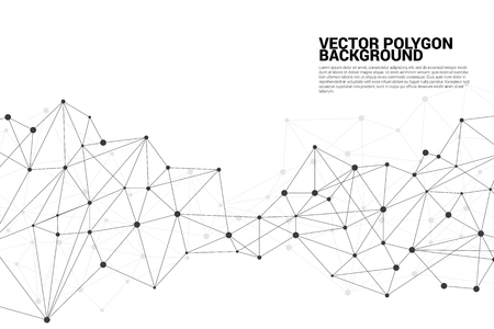 Network Connecting dot polygon background. Concept of Network Business, technology, Data and chemical. Dot connect line abstract background represent futuristic network and data transformationのイラスト素材
