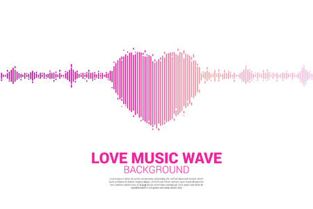 Sound wave heart icon Music Equalizer background. love song music visual signalのイラスト素材