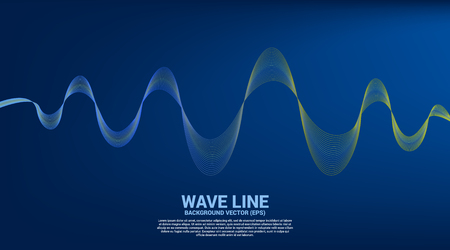 Blue and green Sound wave line curve on dark background. Element for theme technology futuristic vectorのイラスト素材