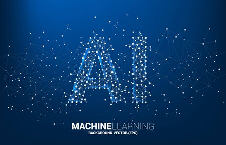 Vector Polygon dot connect line shaped AI. Concept for machine learning and artificial intelligence.のイラスト素材