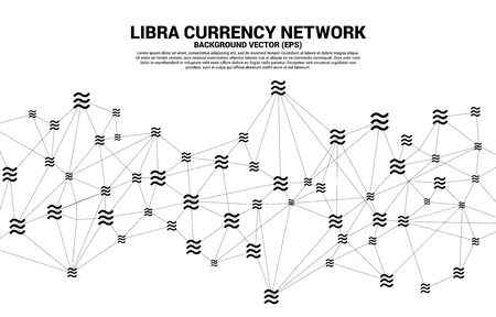 Vector libra digital currency icon from Polygon line connection. Concept for cryptocurrency technology and financial network connection.のイラスト素材