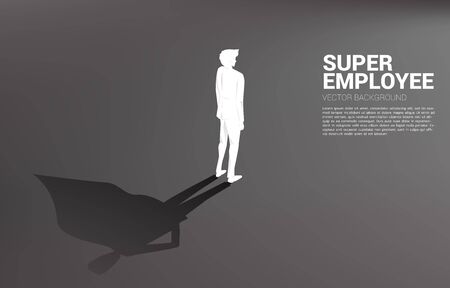 Silhouette of businessman and his shadow of superhero.concept of empower potential and human resource managementのイラスト素材