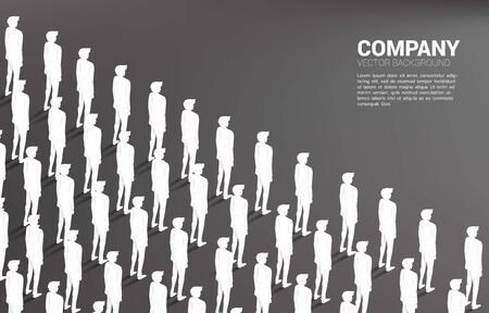 Group of businessman standing together orderly. business concept for job career with company mission and teamwork.のイラスト素材