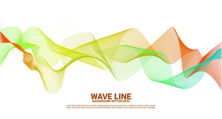 orange green Sound wave line curve on dark background. Element for theme technology futuristic vector