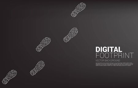 footprint from dot connect line circuit. business concept of digital transformation and digital footprint.のイラスト素材