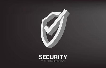 3D Protection shield icon. concept of guard security and safetyのイラスト素材