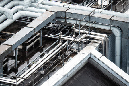 Pipeline  engineering system on building. Background for architecture and engineering service...