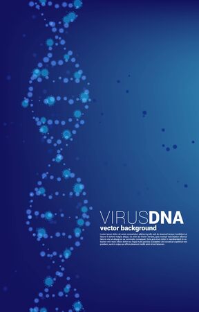 Close up particle virus around DNA structure background. Concept for Hereditary disease and illness.のイラスト素材