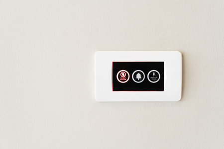 Do not disturb and maid switch of hotel. Concept for vacation and recreation.