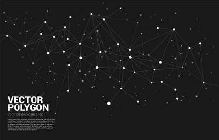Network Connecting dot polygon background. Concept of Networking technology and futuristic style.のイラスト素材
