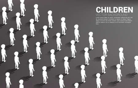 Group of boy standing together orderly in the row. concept for children and future group.のイラスト素材