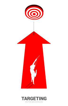 Businessman in suit shoot the arrow to target . Business Concept of marketing target and customer.のイラスト素材