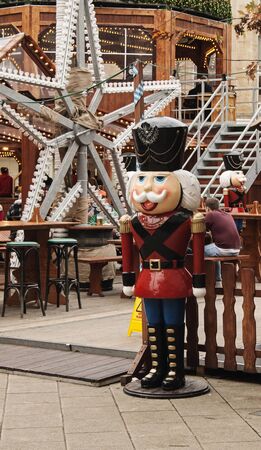 Bristol, UK - November 9, 2015: A soldier toy in the 7th German Christmas Market in Broadmead, Bristol. のeditorial素材