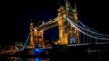 London; UK - February 23; 2016:  Tower Birgde at Night, London, UK. An iconic London landmark and one of Britain's best loved historic sites, Tower Bridge is open to the public 363 days a year. Within the Bridge's iconic structure and magnificent Victoriaのeditorial素材