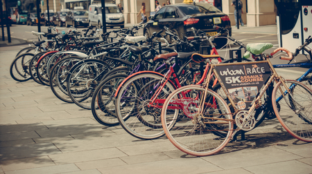 Bath Spa,UK-July 4, 2015: 2015: bicycle rack in the City of Bath England UKのeditorial素材