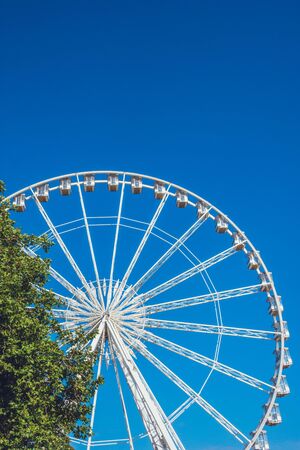 A 60 foot ferris wheel in Torquay Devon Englandの写真素材