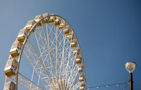 A 60 foot ferris wheel in Torquay Devon Englandの写真素材