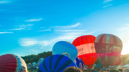Bristol, UK - August 13, 2016: The Bristol International Balloon Fiesta 2016, showing the mass...
