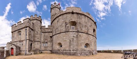 Falmouth, Cornwall, England - July 25, 2018:  castle was first commissioned by King Henry VIII in response to invasion threats from the continent. Pendennis was built on the mouth of the River Fal, forming a formidable coastal defence with its twin, St Maのeditorial素材
