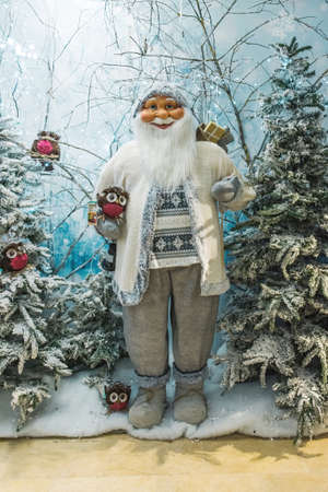 Lacock, Chippenham, UK - December 16, 2018: Santa Claus. Winter Womderland display in Whitehall garden centre, near Lacock in Wiltshire,  England.のeditorial素材