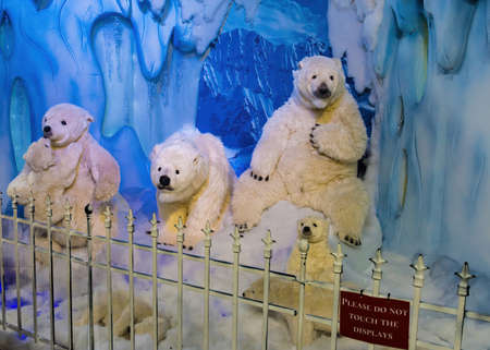 Lacock, Chippenham, UK - December 16, 2018: Winter Wonderland display in Whitehall garden centre, near Lacock in Wiltshire,  England.のeditorial素材
