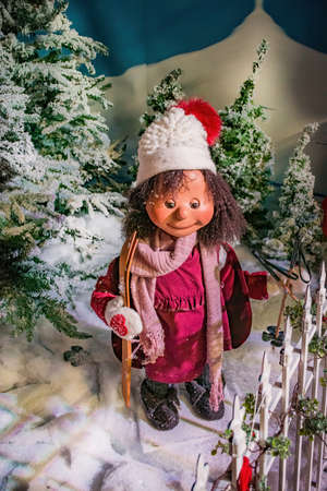 Lacock, Chippenham,UK - December 16, 2018: Winter Womderland display in Whitehall garden centre, near Lacock in Wiltshire,  England.のeditorial素材
