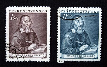 Stamp of the Czechoslovakia with Jan Amos Komenskyの写真素材