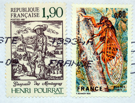 French stamp from France (in European Union)の写真素材