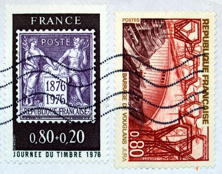 French stamp from France (in European Union)の写真素材