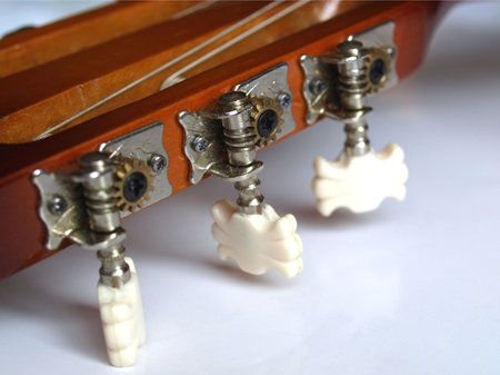 Detail of a folk acoustic guitar