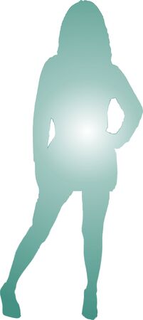 silhouette of a sexy girl with spot lightのイラスト素材