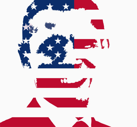 Barack Obama flag face のeditorial素材