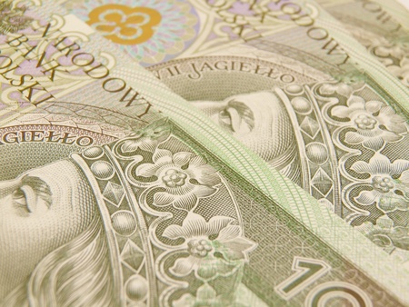 Polish zloty currency money - banknotes and coinsの写真素材