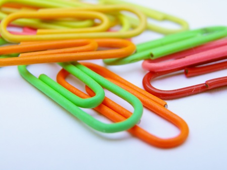 a bunch of paper clipsの写真素材