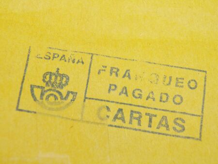 postage stamp meter from Spainの写真素材