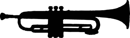 trumpet silhouette - isolated vector illustrationのイラスト素材