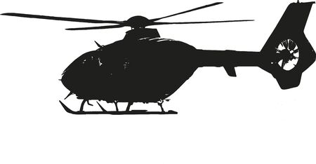helicopter during flight - isolated illustrationのイラスト素材