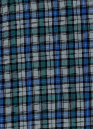 Blue and green tartan cotton fabricの写真素材