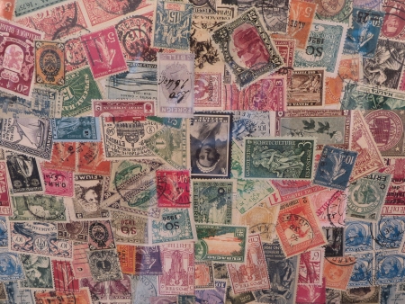 postage stamps from different countriesのeditorial素材