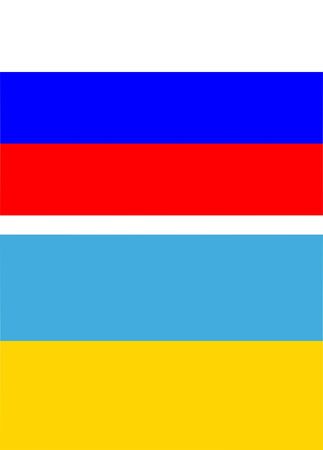 Russia and Ukraine flags - isolated vector illustrationのイラスト素材