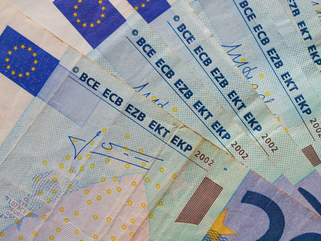 Euro banknotes (EUR) - currency of the European Unionの写真素材