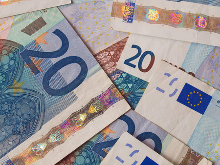 Euro banknotes (EUR) - currency of the European Unionの写真素材