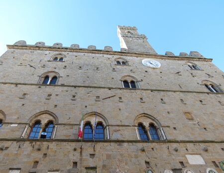 Volterra, Italian medieval town - view of the city centreのeditorial素材