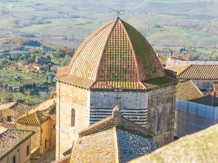 Volterra, Italian medieval town - view of the city centreのeditorial素材