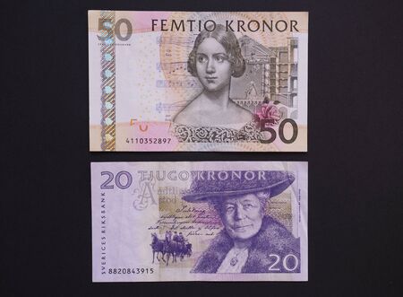STOCKHOLM, SWEDEN -- CIRCA DECEMBER 2014: Swedish currency SEK from Swedenの写真素材