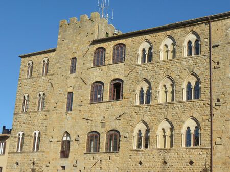 Volterra, Italian medieval town - view of the city centreのeditorial素材