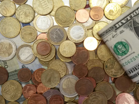 Dollar and Euro currency of United States and Europe