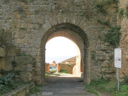 Volterra, Italian medieval town - view of the city centreのeditorial素材